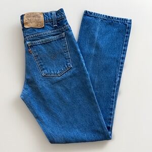 Vintage Levis 509 Jeans Mens 28 x 32 Denim Snug Seat Straight Leg 80s Orange Tab